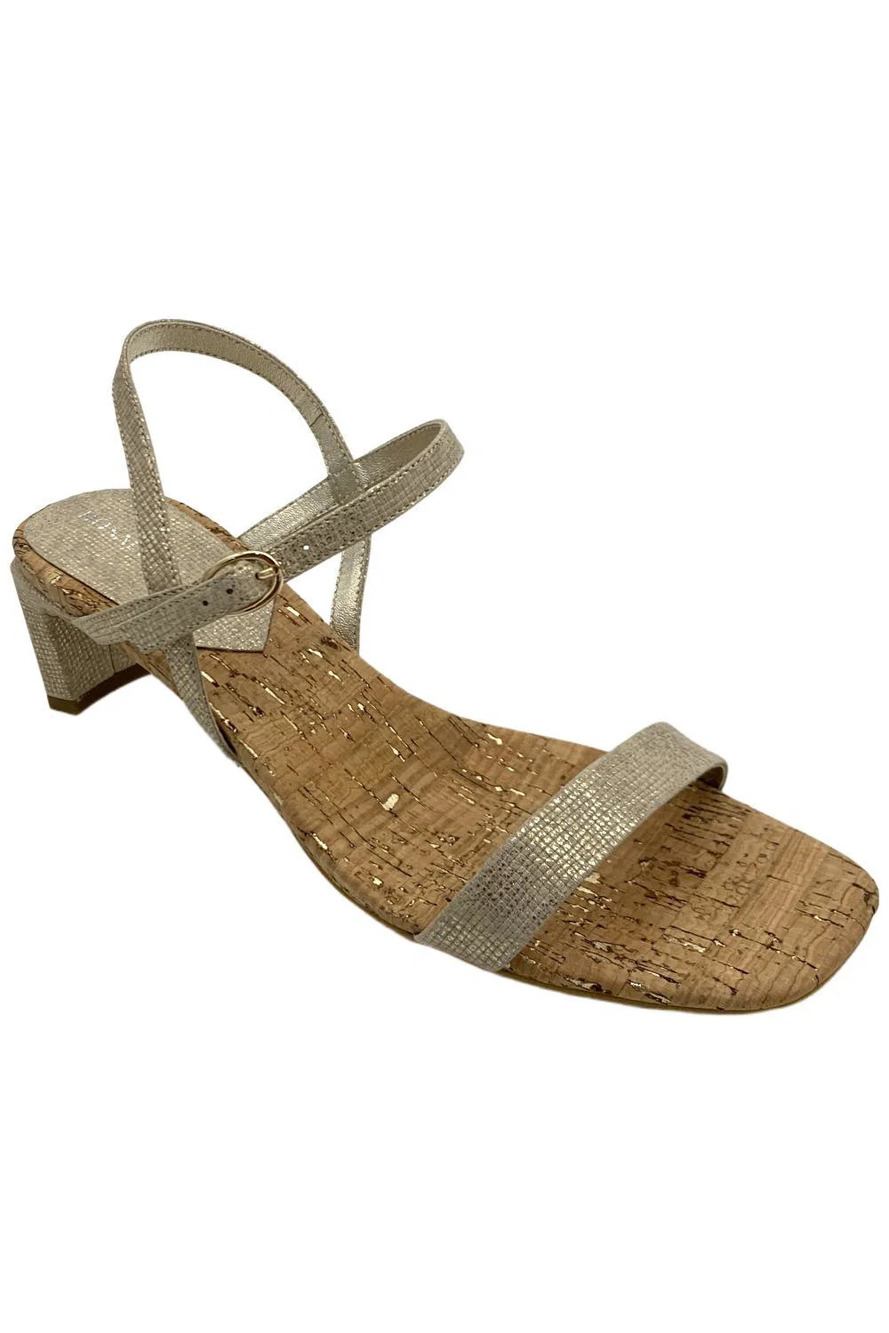 Donald Pliner Women's Brazi Textured Metallic Heeled Sandals Platino - Medium